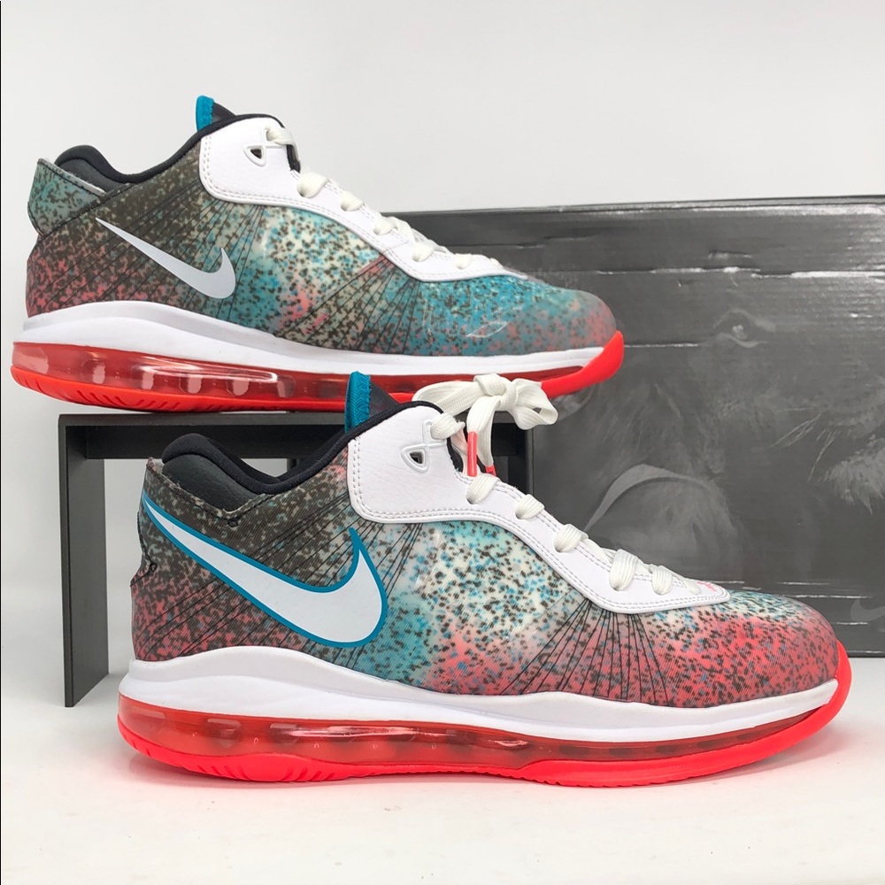 Nike Lebron VIII 8 V/2 Low QS Miami Nights DJ4436-100 Men’s Sneakers - Size 7.5